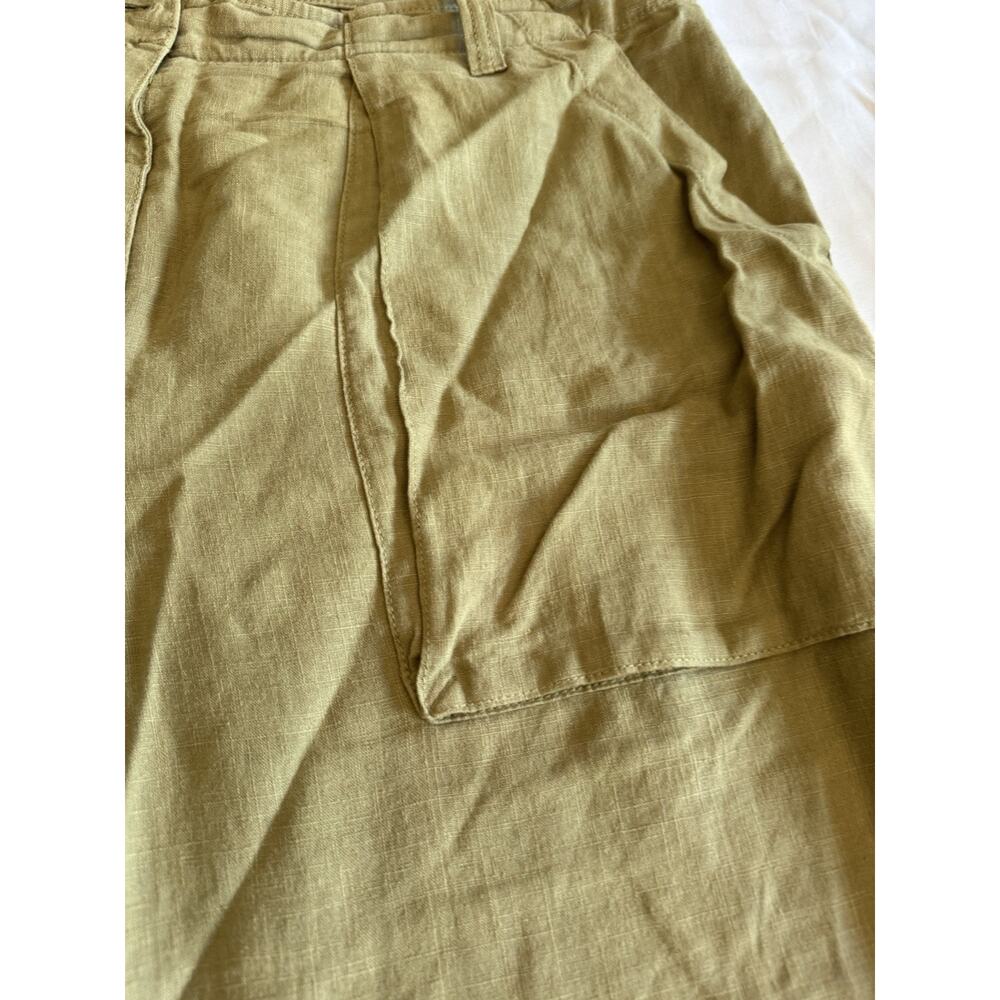 J.Crew Tan Linen-Tencel High Rise Wide Leg Cargo Pants 14 Coastal Quiet Luxury - Picture 6 of 14